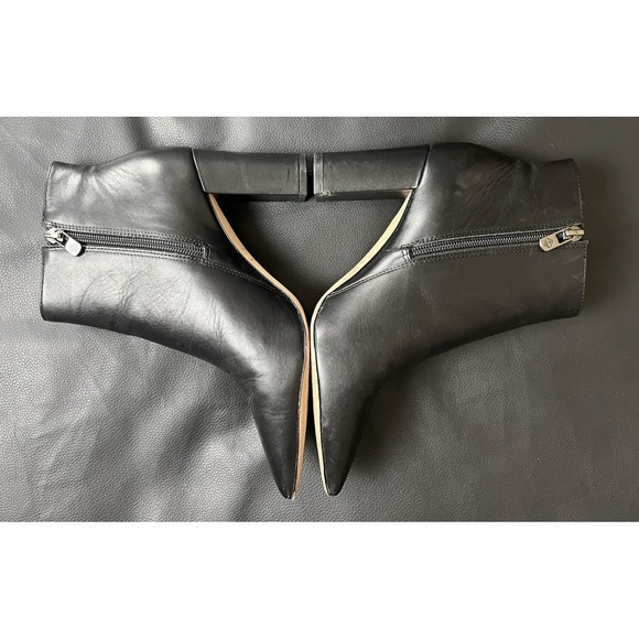 ANTONIO MELANI Shahn Black Leather Pointed Toe High Heel Ankle Boots Size 7M - Picture 7 of 15